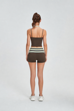Load image into Gallery viewer, Carol Striped Sports Bra: Chocolate
