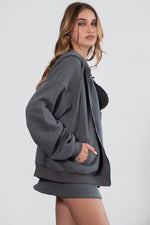 Load image into Gallery viewer, University Oversized Zip Up Hoodie
