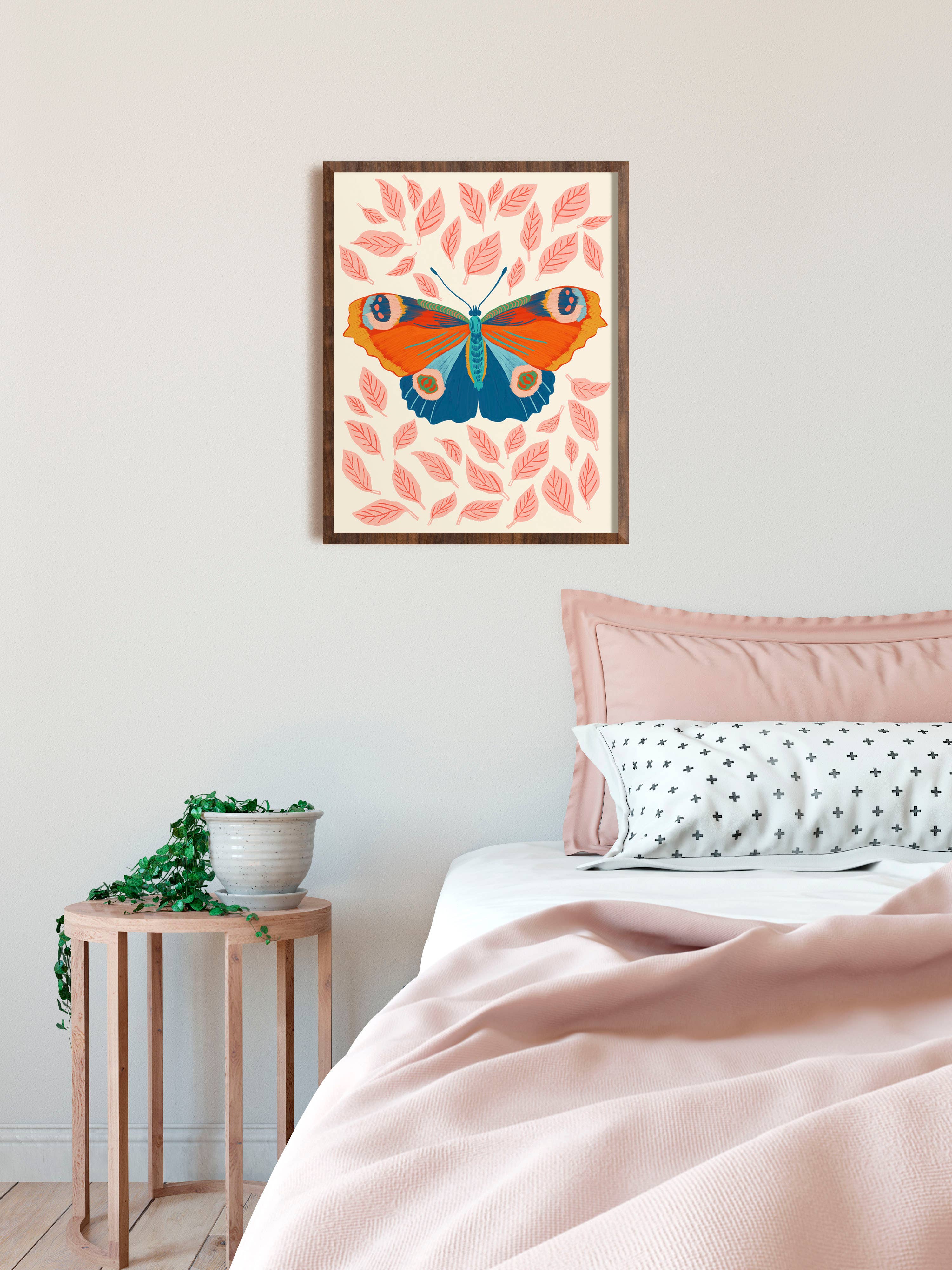 Rainbow Butterfly Art Print - Colorful Insect Art