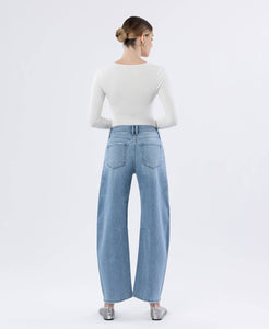 High Rise Barrel Jean - Charm - Vervet