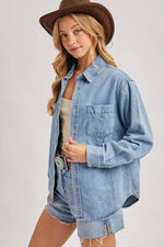 Load image into Gallery viewer, Demi Light Denim Shirt
