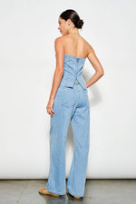 Load image into Gallery viewer, Ivette Denim Bustier Top
