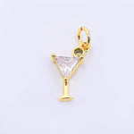 Load image into Gallery viewer, CZ Martini Charm
