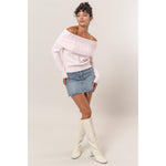 Load image into Gallery viewer, Whitney Off-Shoulder Sweater - Pink
