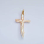 Load image into Gallery viewer, Baroque Pearl Cross Charm
