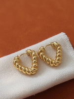 Load image into Gallery viewer, Twisted Heart Hoops
