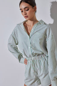 Oversized Striped Shirt - Vanilla Multi