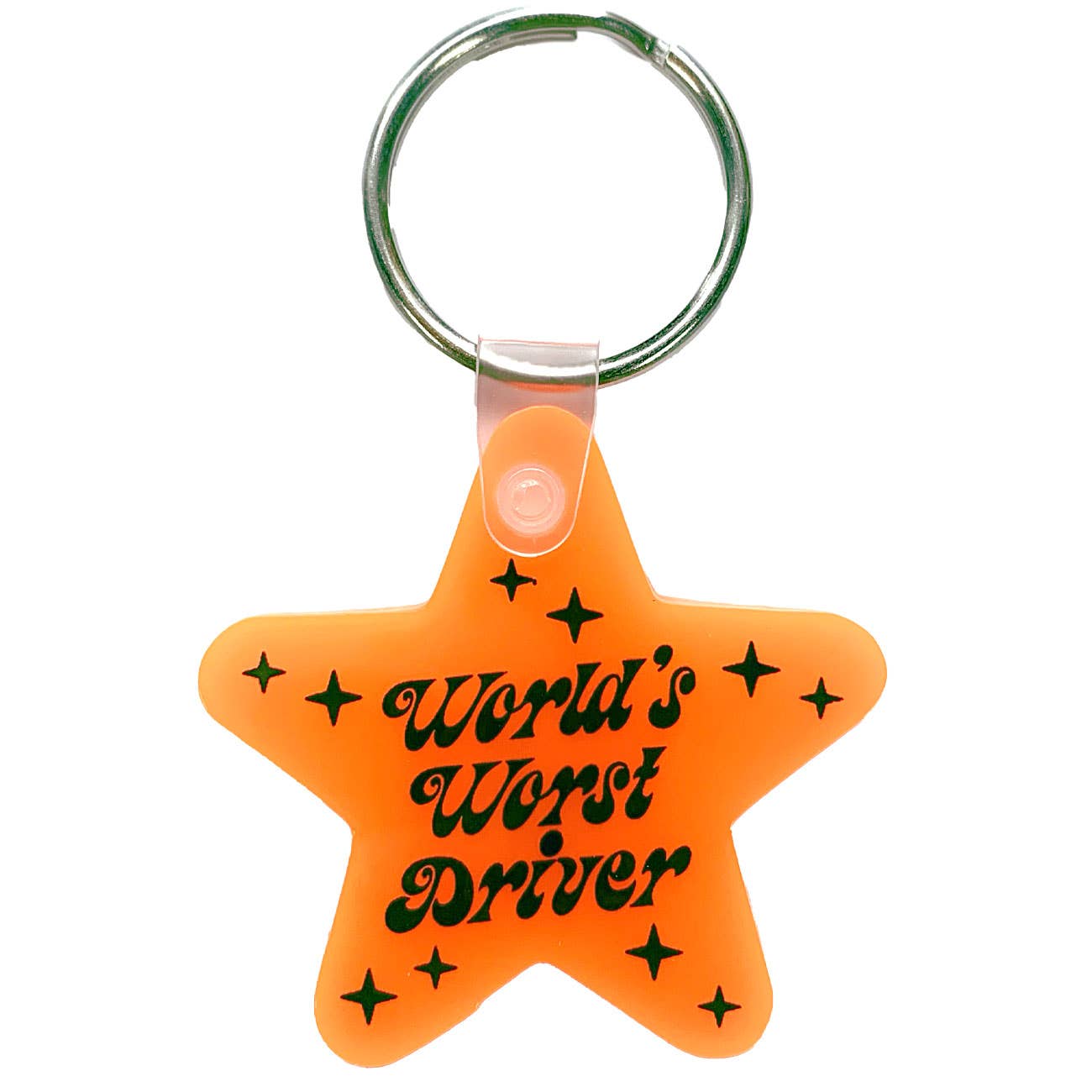 World's Worst Driver Star Shaped Vinyl Keychain