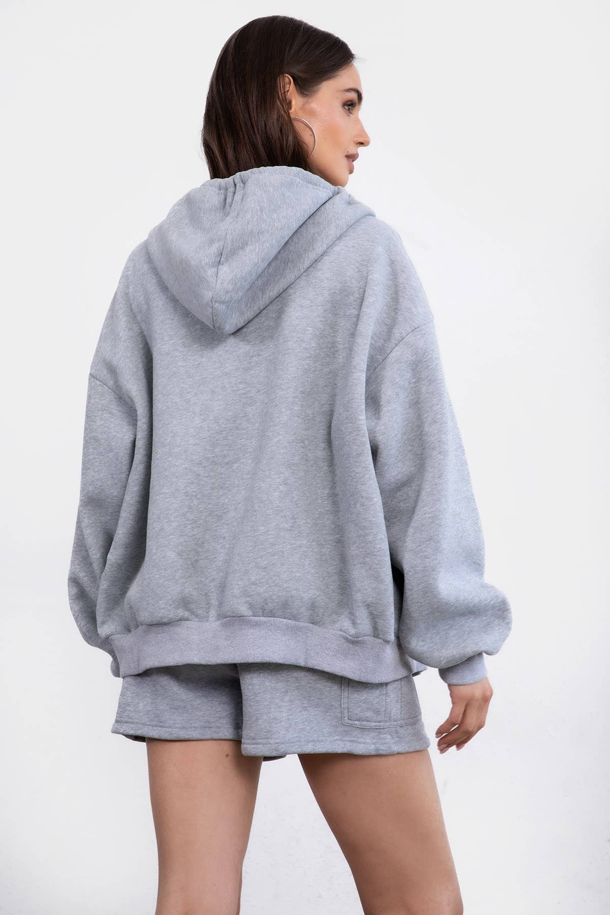University Oversized Zip Up Hoodie