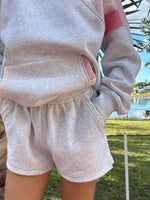 Load image into Gallery viewer, Grey Margo Quilted Patchwork Shorts: Sunkissed Coconut
