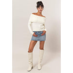 Load image into Gallery viewer, Whitney Off-Shoulder Sweater - Cream
