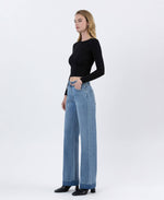 Load image into Gallery viewer, Cuffed Baggy Wide Leg - Medium Dark - Vervet
