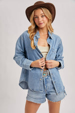 Load image into Gallery viewer, Demi Light Denim Shirt
