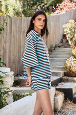 Load image into Gallery viewer, Marlowe Tee: Chocolate &amp; Blue

