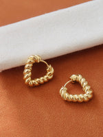 Load image into Gallery viewer, Twisted Heart Hoops
