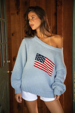 Load image into Gallery viewer, Americana Sweater - Lt Blue
