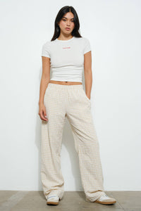 Gingham Pant - Oatmeal