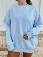 Load image into Gallery viewer, Baby Blue Dot Sweatshirt: Sunkissed Coconut
