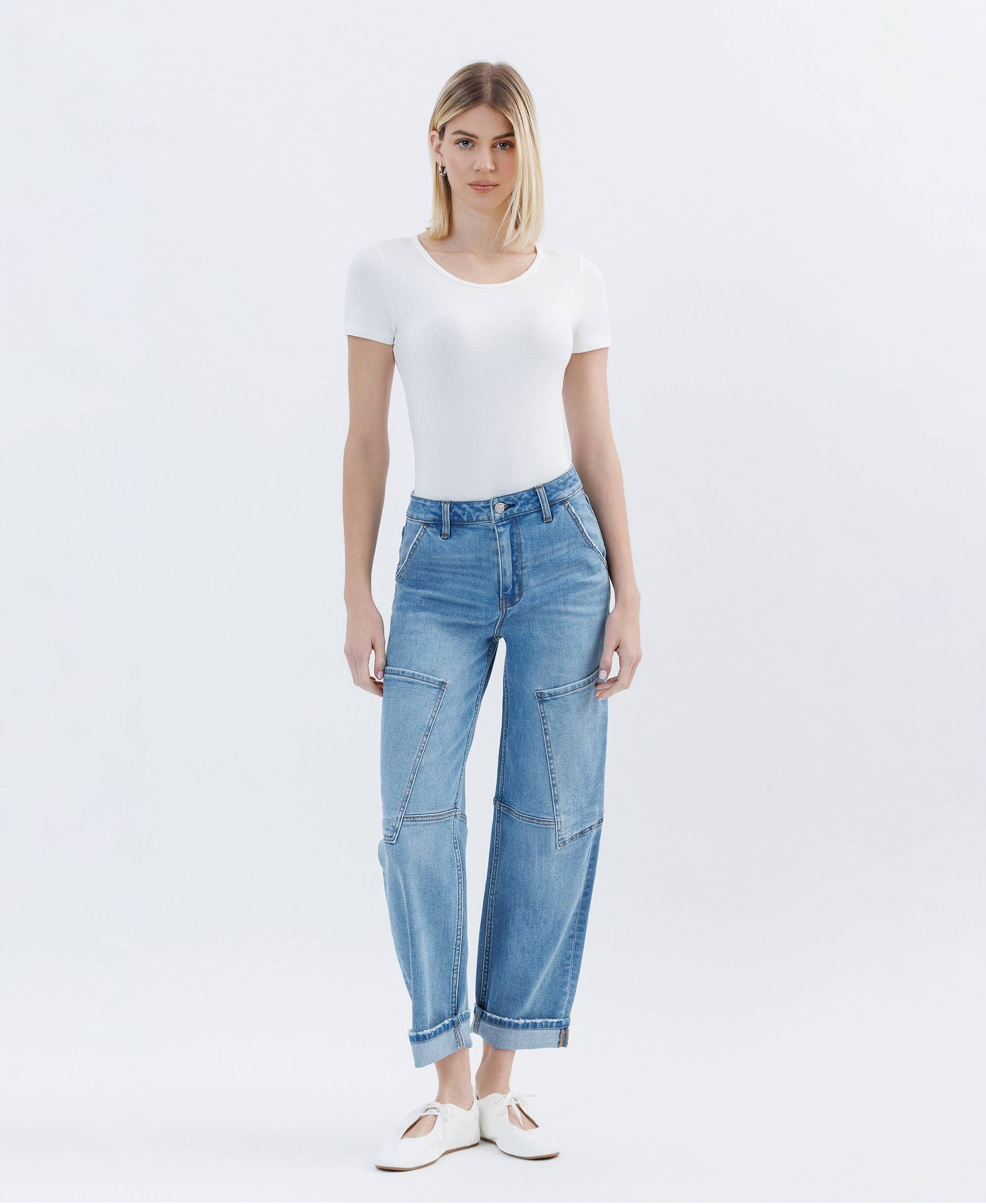 Augustine Utility Barrel Jean - Vervet