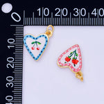 Load image into Gallery viewer, Rose &amp; Cherry Heart Charms
