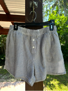 Black Seersucker Boxer Shorts