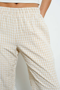 Gingham Pant - Oatmeal