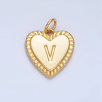 Load image into Gallery viewer, Initial Sunburst Heart Charm
