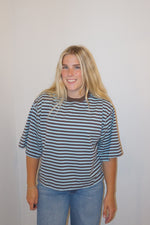 Load image into Gallery viewer, Marlowe Tee: Chocolate &amp; Blue
