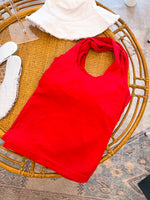 Load image into Gallery viewer, Petal Halter Cami - Red
