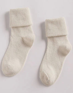 Wool Blend Socks - Ivory 3 Pack