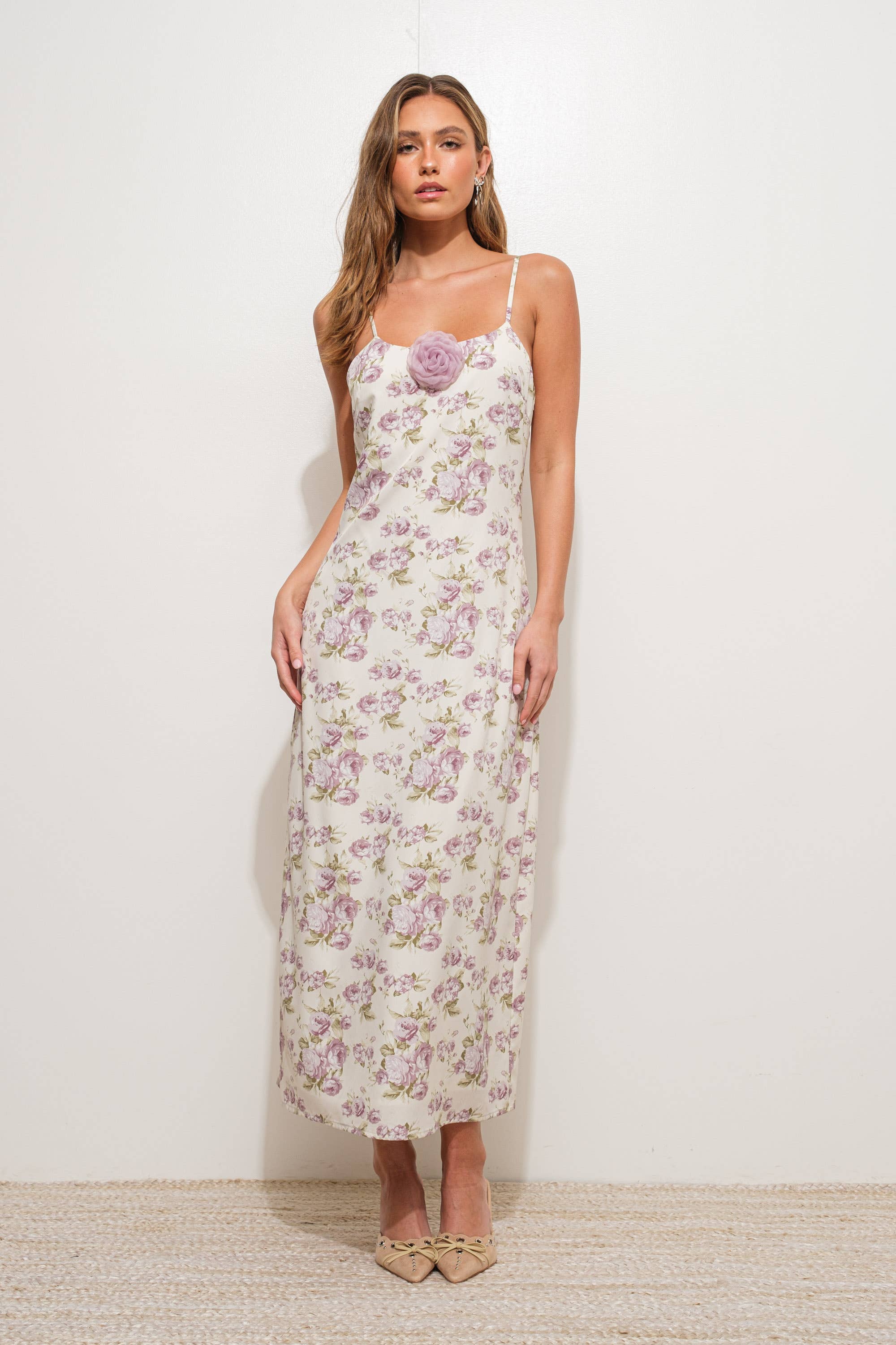 rosette maxi dress Lyon Rosette Maxi Dress Pink / M