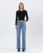 Load image into Gallery viewer, Cuffed Baggy Wide Leg - Medium Dark - Vervet
