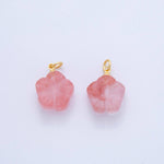 Load image into Gallery viewer, Pink Quartz Hibiscus Charm
