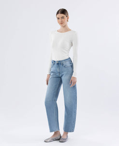 High Rise Barrel Jean - Charm - Vervet