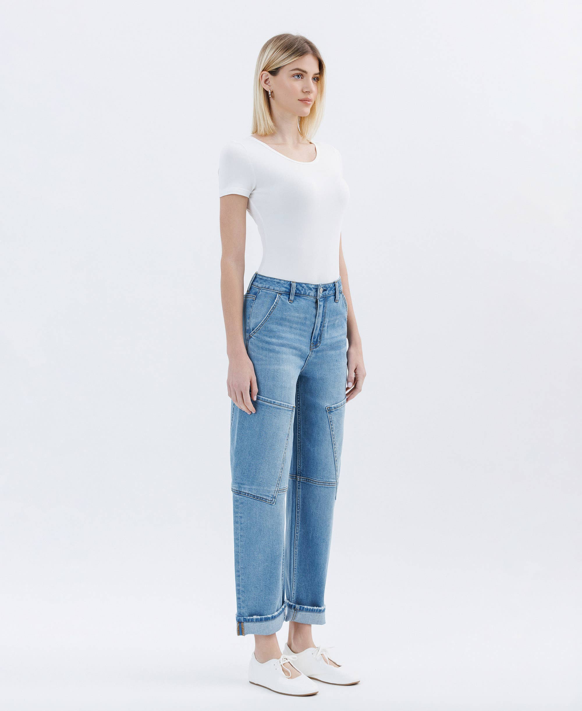 Augustine Utility Barrel Jean - Vervet