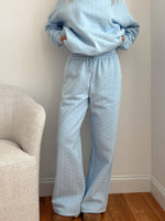 Load image into Gallery viewer, Baby Blue Dot Flare Sweatpants: Sunkissed Coconut
