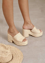 Load image into Gallery viewer, Ashlyn Rattan Platform Sandal

