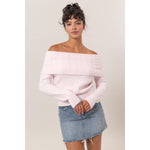 Load image into Gallery viewer, Whitney Off-Shoulder Sweater - Pink
