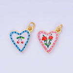 Load image into Gallery viewer, Rose &amp; Cherry Heart Charms
