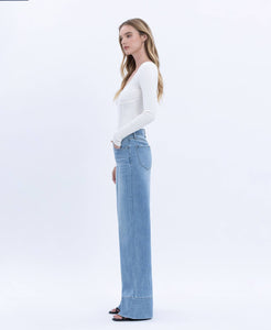 High Rise Wide Leg Jean - Vervet
