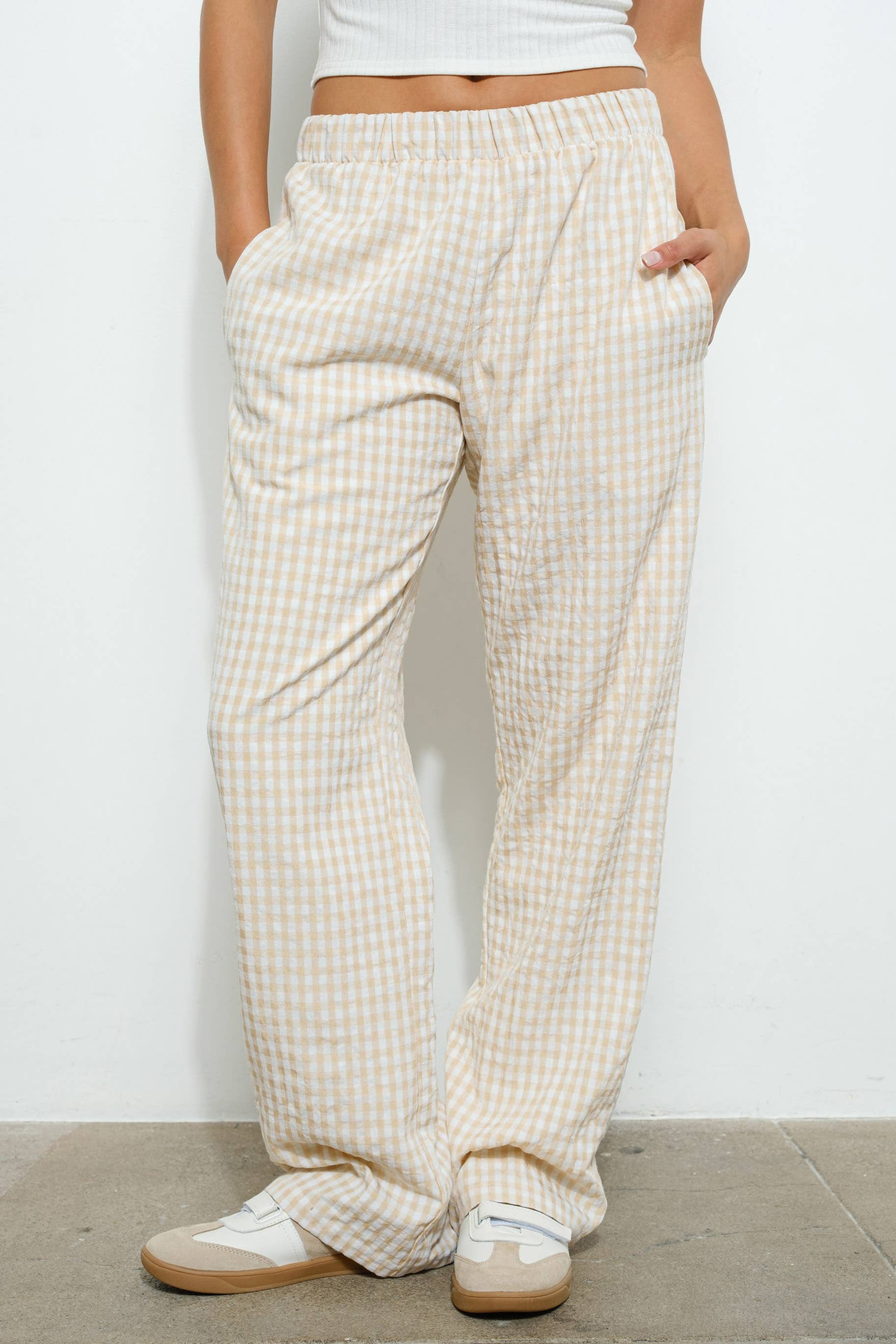 Gingham Pant - Oatmeal