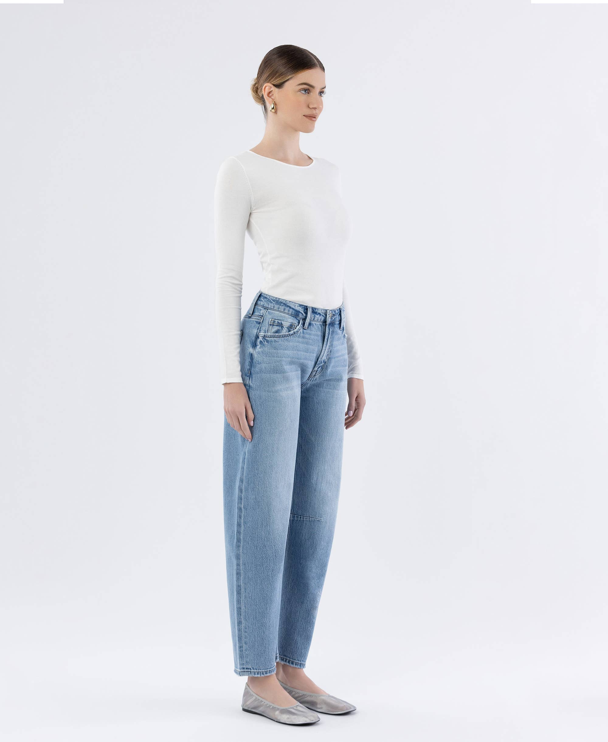 High Rise Barrel Jean - Charm - Vervet