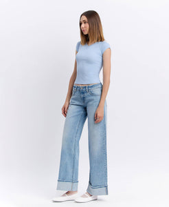 London Low Rise Cuffed Baggy Denim - Vervet