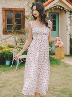 Load image into Gallery viewer, Cottage Charm Floral Midi Sundress
