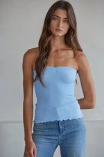 Load image into Gallery viewer, Sweetheart Tube Top - Baby Blue
