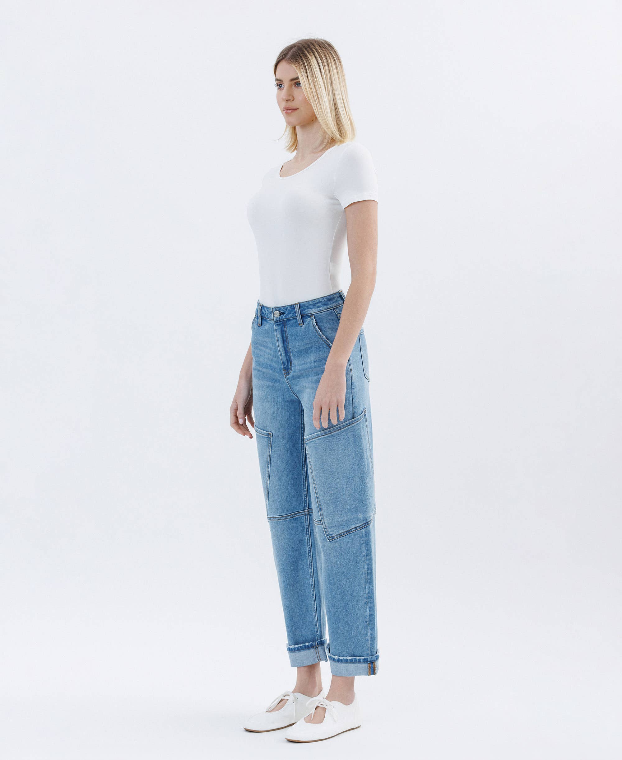 Augustine Utility Barrel Jean - Vervet