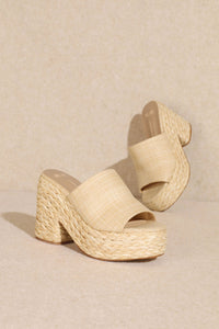 Ashlyn Rattan Platform Sandal
