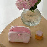 Load image into Gallery viewer, Pointelle Pink Cosmetic Bag
