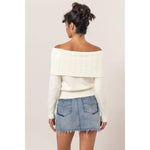 Load image into Gallery viewer, Whitney Off-Shoulder Sweater - Cream
