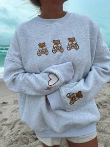 Teddy Bear Embroider Sweatshirt